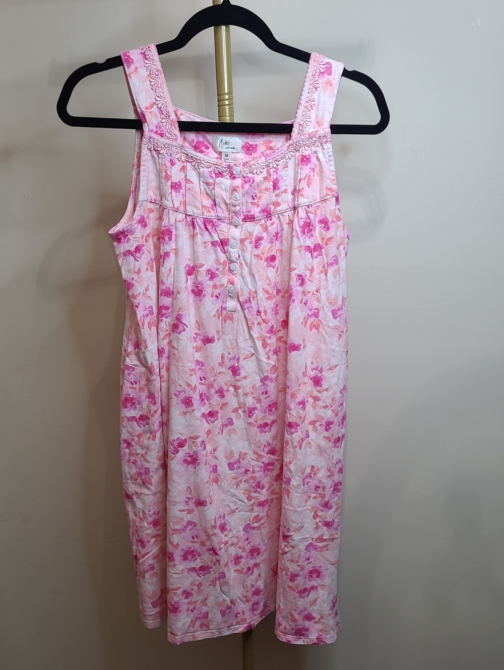 Aria Pink Floral Cotton Sleeveless Sleepwear size Medium (8-10)